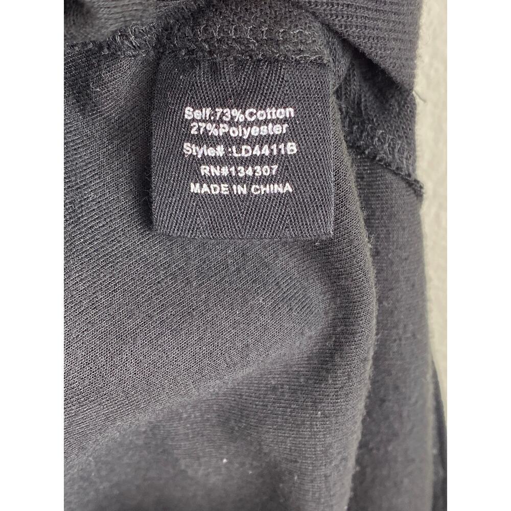 Line & Dot Ratha Ribbed Midi Dress Black Drawstring Side Slit Large - Picture 11 of 14